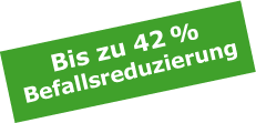 bis zu 42% Befallsreduzierung